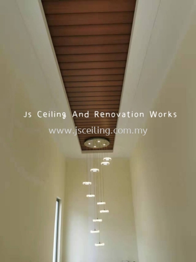 Cornice Ceiling Special Design di Js Ceiling ,Install Downlight V Wiring sekali ..