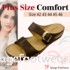 Plus Size 2inch Comfort Slippers -PS-291-6(B)- BROWN Colour Plus Size Shoes