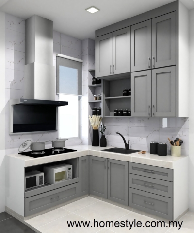 Small L-Shape Top & Bottom Kitchen Cabinet