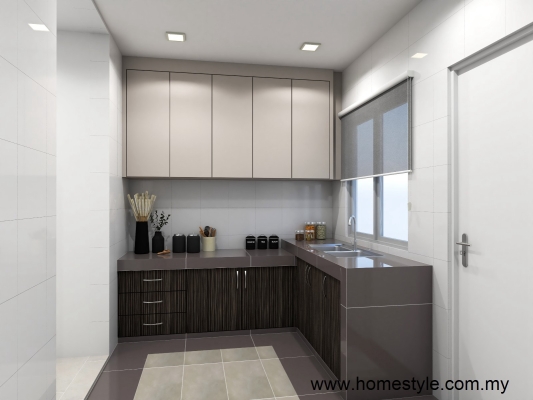 Kabinet Dapur Bentuk L Di Dapur Kecil 