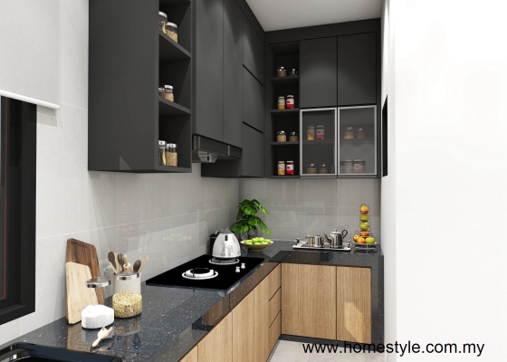 Kabinet Dapur Bentuk L Di Dapur Kecil 