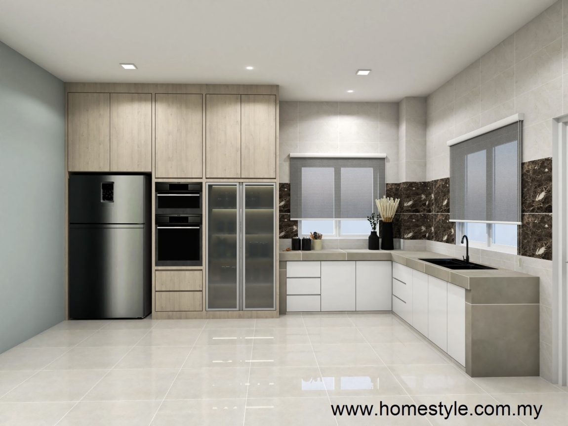 Kitchen Cabinet Dishes Cupboard Perak / Ipoh Kitchen Cabinet  Kitchen 3D Design Drawing