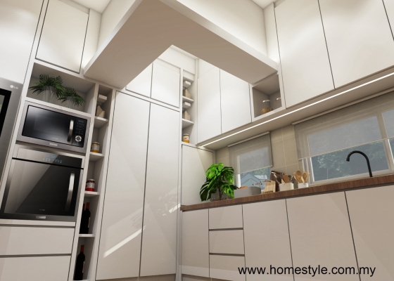 Kabinet Dapur Gaya Geometri Moden 