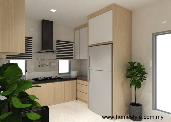 Kabinet Dapur Tinggi Ke Siling & Kabinet Petik Sejuk