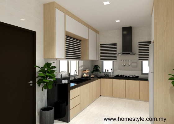 Kabinet Dapur Corak Kayu