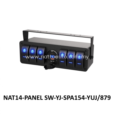 6 WAY SWITCH PANEL WITH USB CHARGER AND TYPE-C VOLTMETER