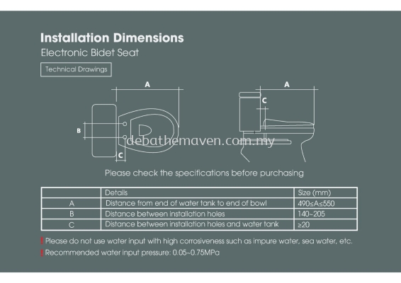 BRAND: ARCA -Electronic Bidet Seat & WC