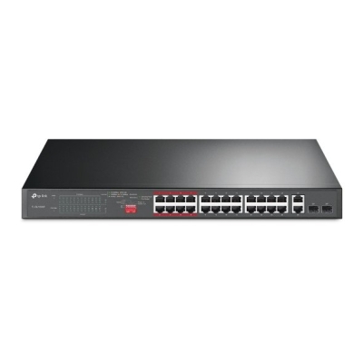 TL-SL1226P.TPLink 24-Port 10/100Mbps + 2-Port Gigabit Unmanaged PoE+ Switch