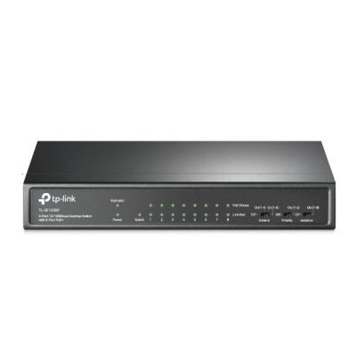 TL-SF1009P.TPLink 9-Port 10/100Mbps Desktop Switch with 8-Port PoE+