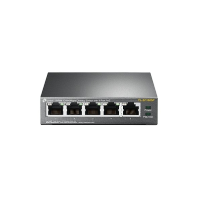 TL-SF1005P.TPLink 5-Port 10/100Mbps Desktop Switch with 4-Port PoE