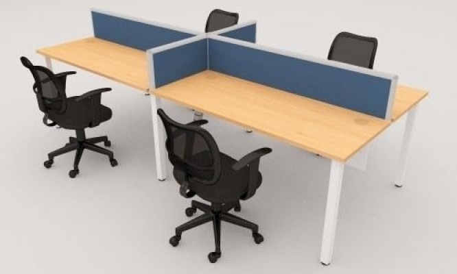 Rectangular office workstation furniture with desking fabric panel