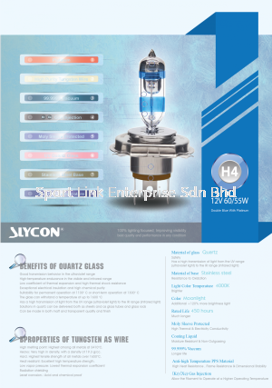 Headlamp Bulb SLYCON H4 12V 60/55W (120% Double Blue with Platinum)
