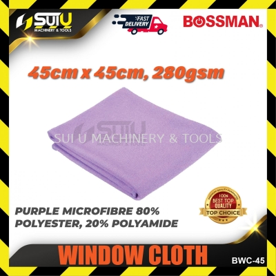 BOSSMAN BWC-45 12PCS Microfibre Window Cloth (Purple)