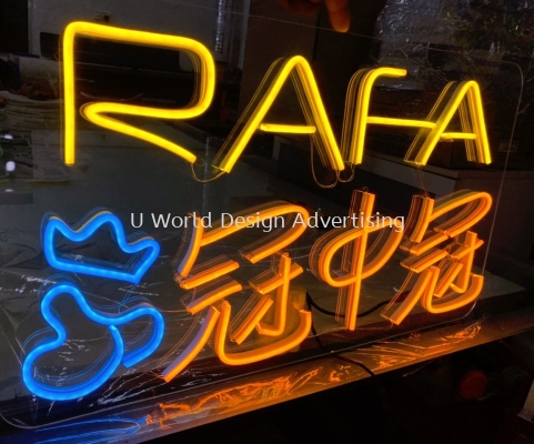 LED NEON LIGHT BAR LETTERING & LOGO HANDHELD BOARD AT MALAYSIA