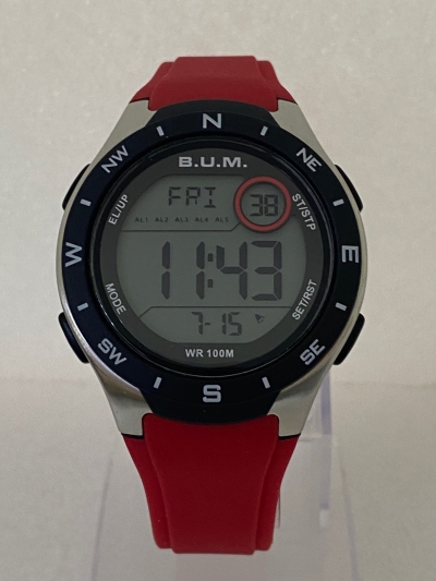 B.U.M BUBM03708 Digital Red Silicon Strap Man Watch