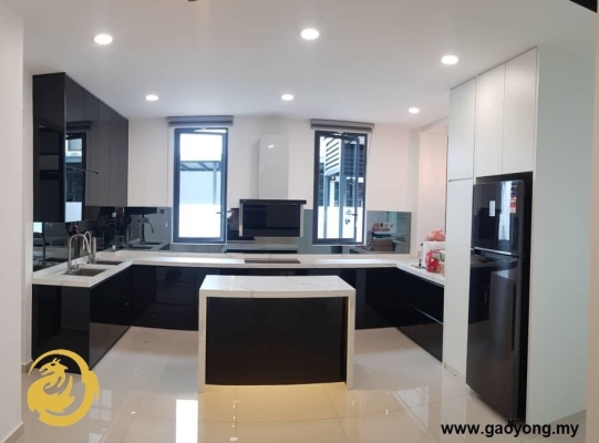 Meja Pulau Kabinet Dapur Pintu Aluminium