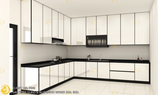 Rujukan Reka Bentuk 3D Untuk Kabinet Dapur Aluminium 