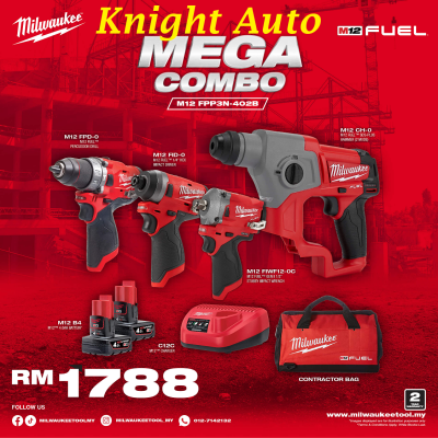 Milwaukee Mega Combo Kit M12 FPP3N-402B N006