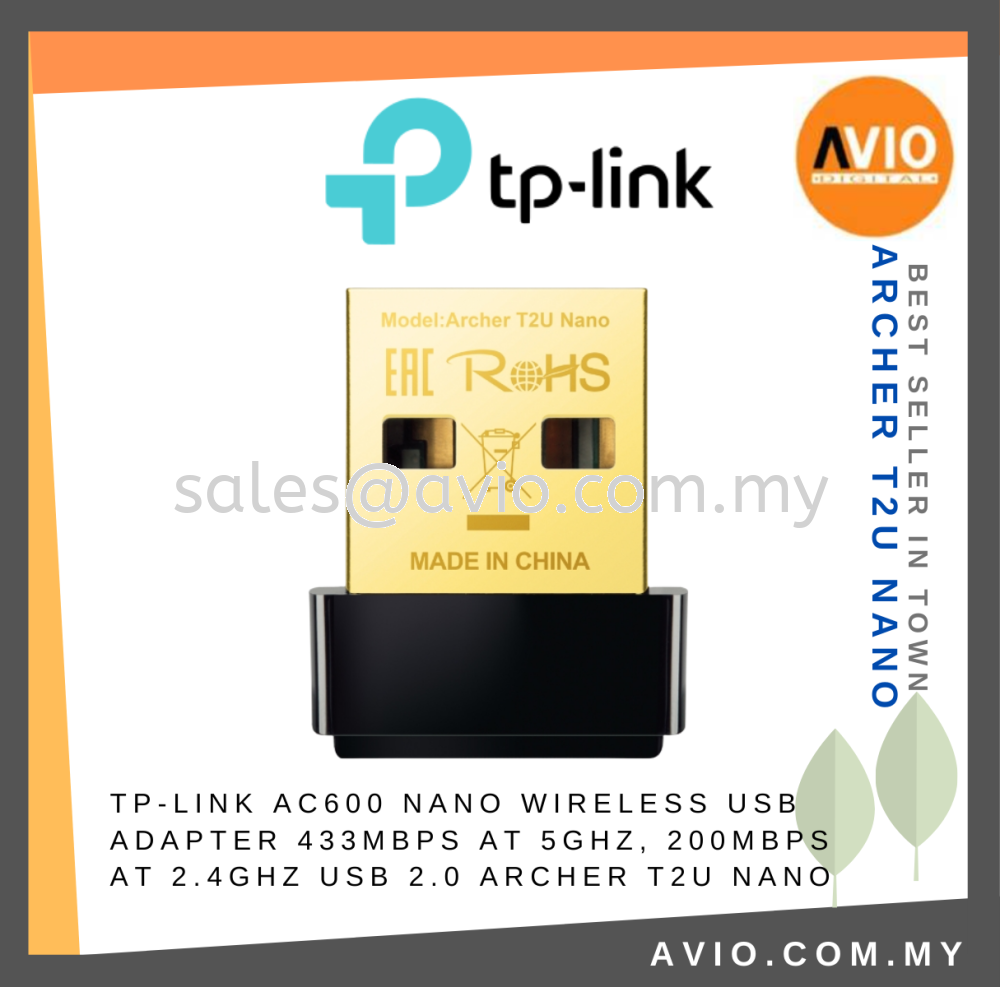 TP-LINK Tplink Archer T2U Nano AC600 Wireless Wifi USB Adapter Dual Band  2.4GHz 5GHz USB 2.0 Archer T2U Nano USB ADAPTER TP-LINK Johor Bahru (JB),  Kempas, Johor Jaya Supplier, Suppliers, Supply, Supplies