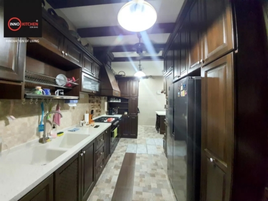 Dark Color Nyatoh Kitchen Cabinet  