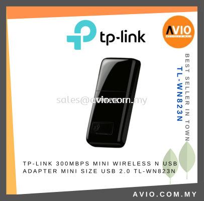 TP-LINK Tplink 300Mbps Mini Wireless Wifi N USB Adapter 2.4GHz Support Win11 Plug and Play USB 2.0 WN823N TL-WN823N