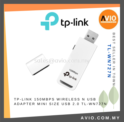 TP-LINK Tplink 150Mbps Wireless Wifi N Mini USB Adapter 2.4GHz USB 2.0 Support Windows Linux White WN727N TL-WN727N