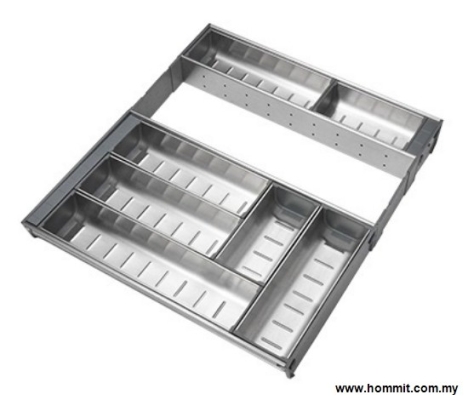 Dulang Laci Kabinet Dapur - Stainless Steel Cutlery Tray (2)