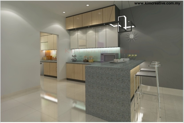 Dry Kitchen Cabinet 3D Design Drawing In Eco Majestic - Semenyih Merrydale