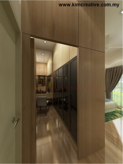 Master Bedroom Closet Hidden Door 3D Design Drawing In Eco Majestic - Semenyih Merrydale