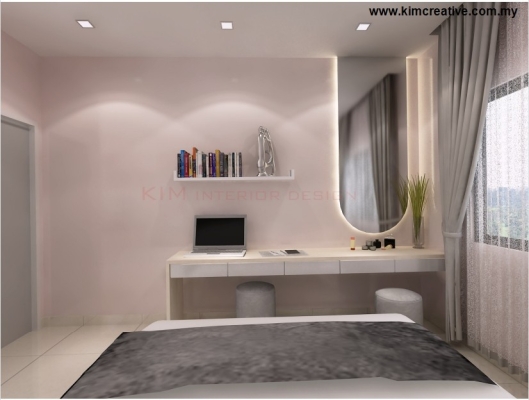 Study Desk & Dressing 3D Design Akasa Residence Cheras