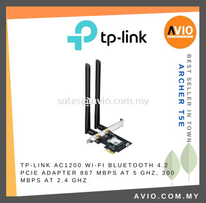 TP-LINK Tplink Archer T5E AC1200 Wireless Wifi Bluetooth Dual Band 2.4GHz 5GHz Speed PCIe Adapter 2 Antenna Archer T5E