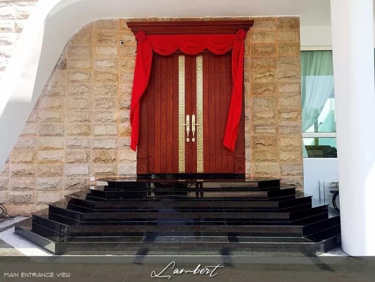 Wood Main Door Design Reference In Legenda @ Southbay Batu Maung