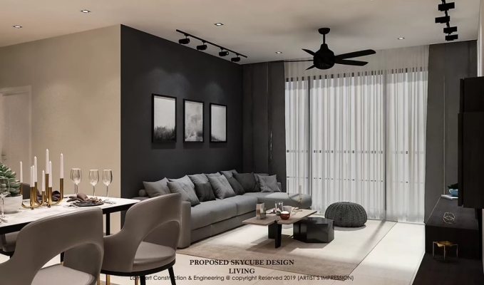 Living Room Design In Skycube Residence Bayan Lepas