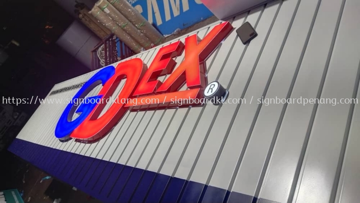 gdex aluminium trism ceiling base 3d box up led frontlit lettering logo signage signboard at kepong batu cave subang jaya cheras