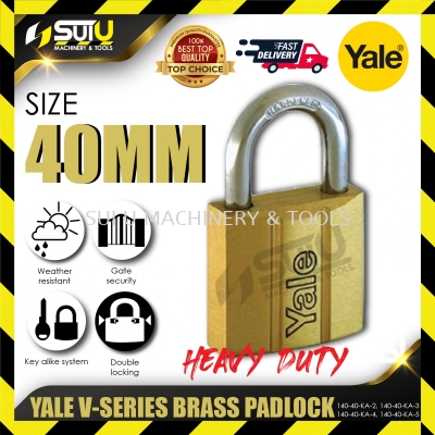 YALE 140-40KA-2 /3 /4 /5 40MM V-Series Brass Padlock (2/3/4/5PCS)