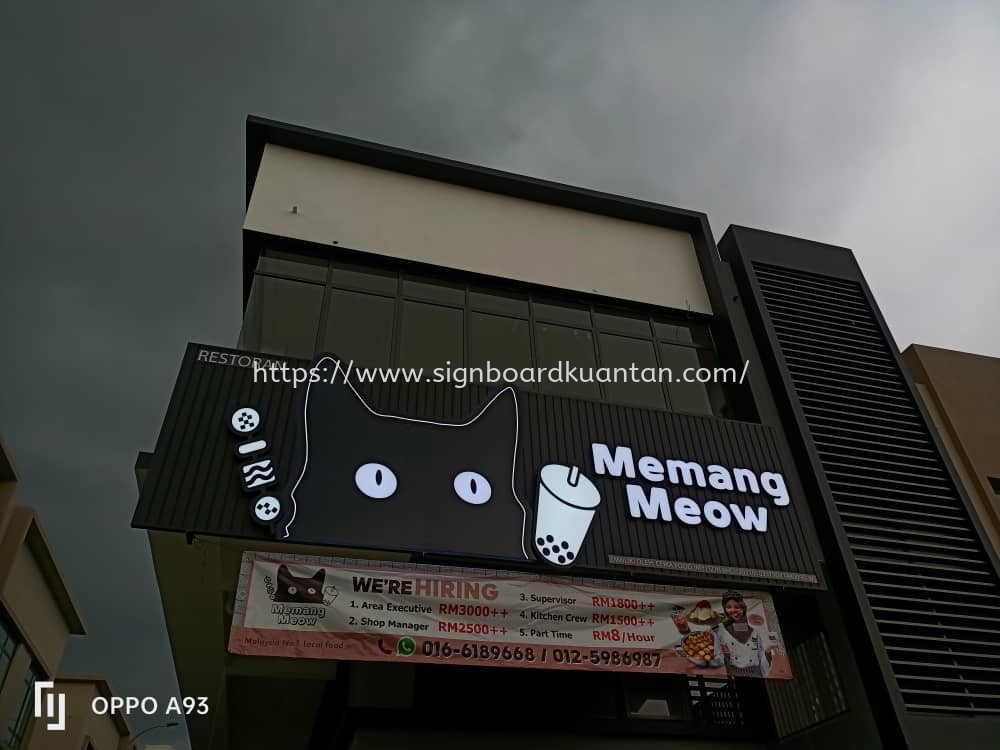 MEMANG MEOW ALUMINIUM PANEL 3D LED BOX UP SIGNAGE AT PAHANG