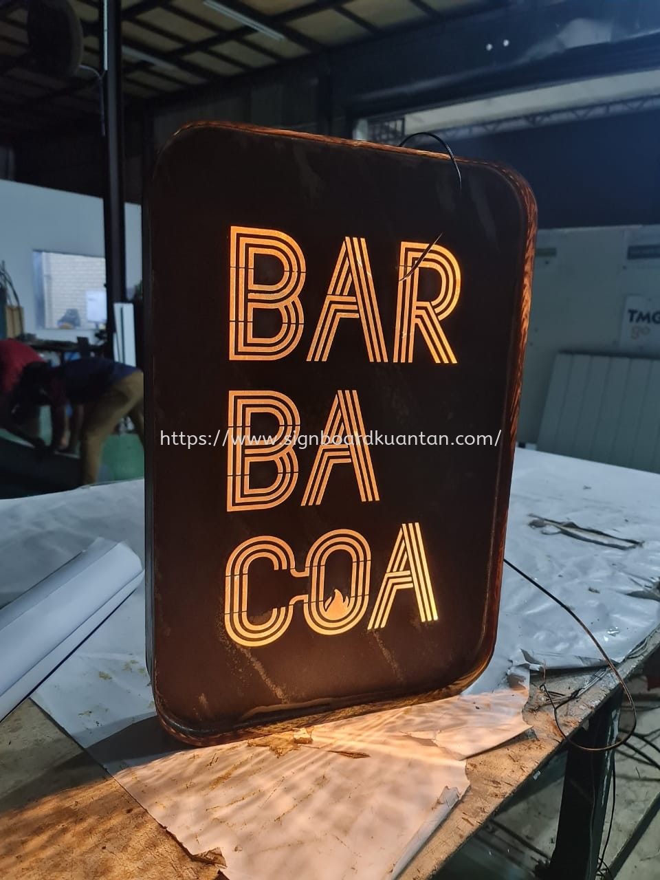 BAR BA COA LASER CUT OUT RUSTING EG SIGNAGE AT PAHANG