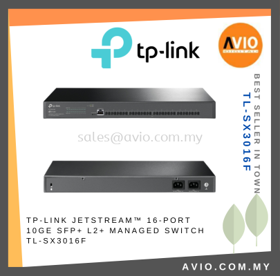 TP-LINK Tplink 16 Port 10G 10GE SFP SFP+ L2+ Managed Network Switch + 1 RJ45 LAN Port Metal Black SX3016F TL-SX3016F