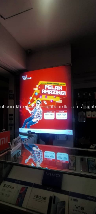 red one fabric lightbox indoor signage signoard at kepong batu caves shah alam puchong 