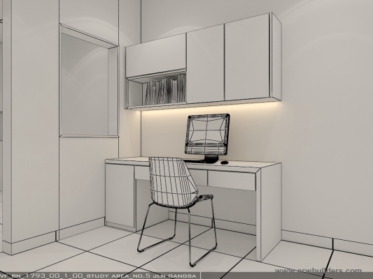Custom Study Table 3D Design  - Klang
