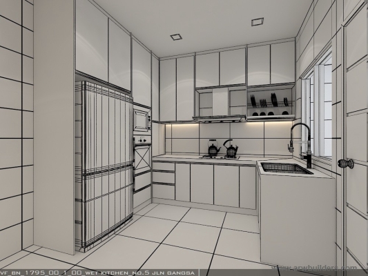 Reka Bentuk 3D Kabinet Dapur