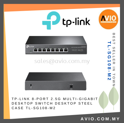 TP-LINK Tplink 8 Port Ports 2.5G Gigabit RJ45 Ethernet LAN Network Switch Plug and Play Metal Black SG108 M2 TL-SG108-M2
