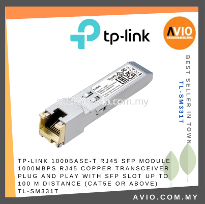 TP-LINK 1000BASE-T RJ45 SFP Module 1000Mbps RJ45 Copper Transceiver Plug and  TL-SM331T