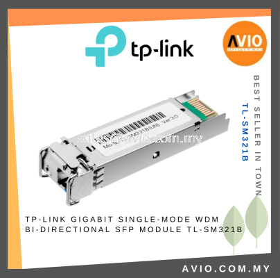 TP-LINK Tplink Gigabit Single Mode WDM Bi-Directional SFP Module LC Connector Interface 10km Distance Max TL-SM321B