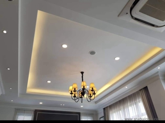 Reka Bentuk Siling Plaster LED Warna-warni Klang