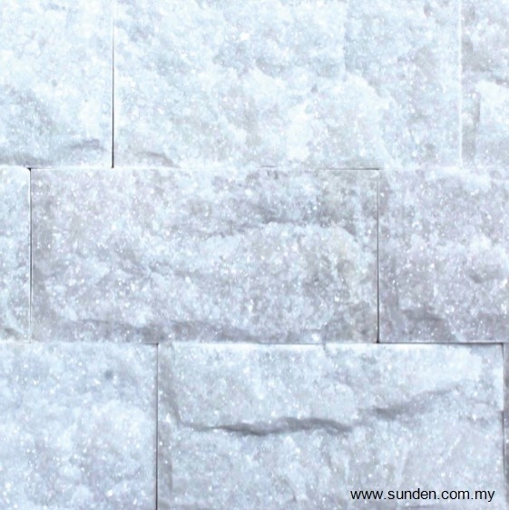 RF White Quartz Rockface Stone Wall Brick Stone Choose Sample / Pattern Chart