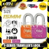 YALE Y110J/15/111/2 2PCS 15MM Y-Series Traveller's Lock (Orange/Purple) Lock Products Safety & Security