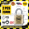 YALE Y110/20/111/2 | Y110/20/111/4 2/4PCS 20MM Y-Series Brass Padlock Lock Products Safety & Security