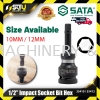 SATA 35410 / 35412 1PCS 10MM / 12MM 1/2" Impact Socket Bit Hex Socket / Ratchet / Drive Tool Hand Tool
