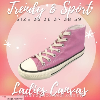 Ladies High-Cut Canvas Sports CV-8125- PINK Colour